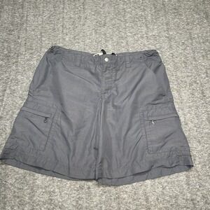 REI Women's Cargo Shorts Sz 8 Gray 100% Nylon UPF 50+ Lightweight Drawstring